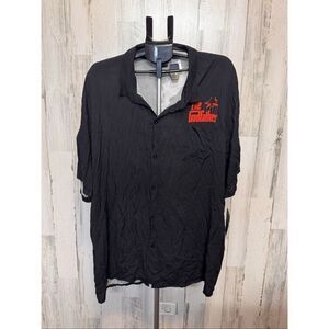 The Godfather Button Up Shirt | Vintage Style Black Rayon Camp Shirt – Size 3XL